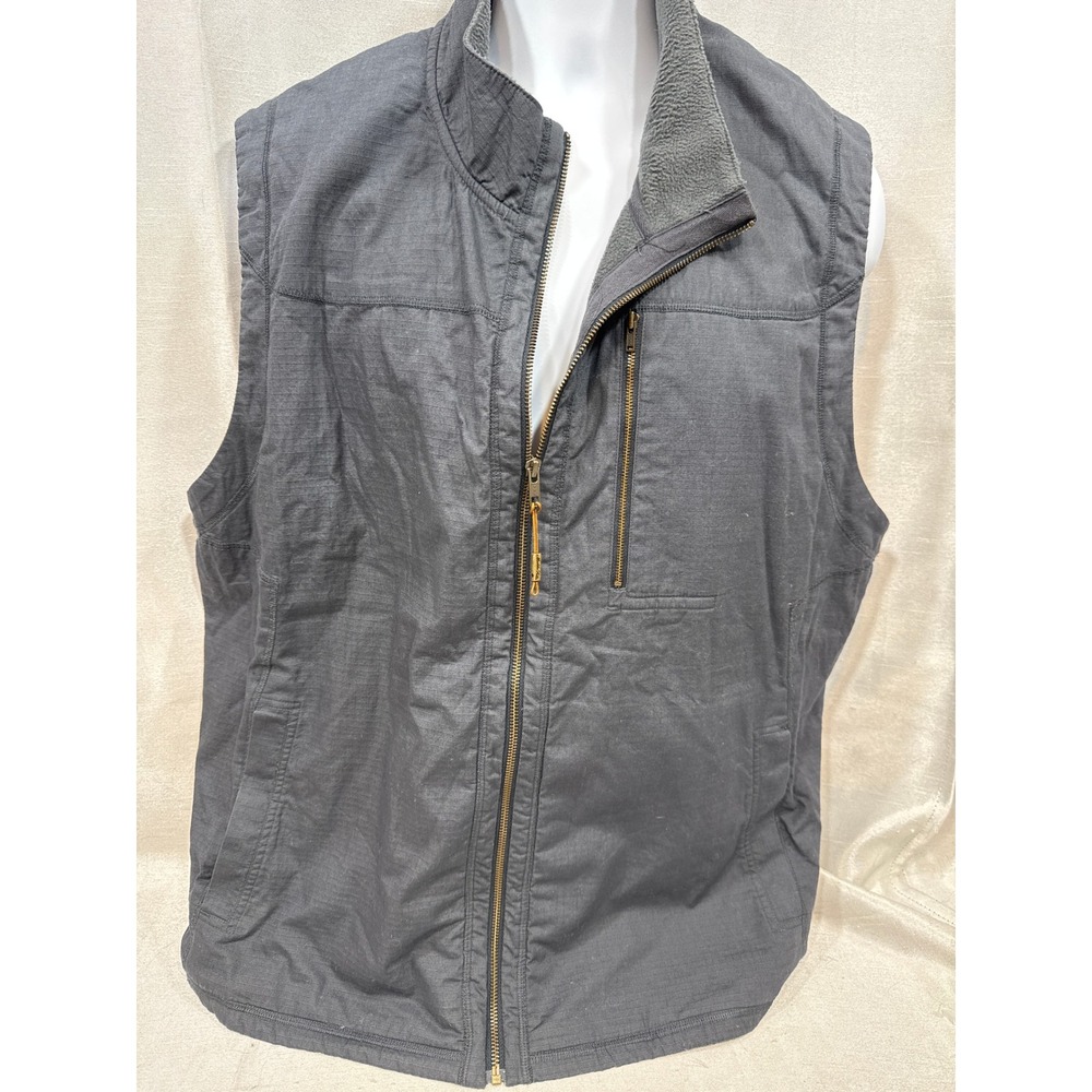 Madda Fella Mens XXL Charcoal Grey Ripstop Fleece Lined Full Zip Vest Jacket